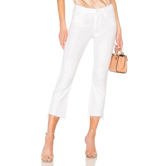 [Mother] White Classic Frayed Denim Jeans - Picture 3 of 8